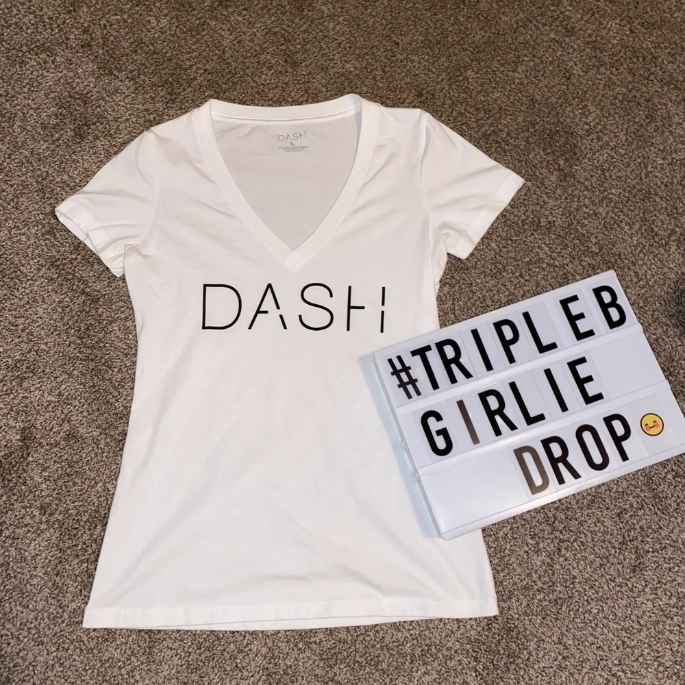 Black and White Kardashian "Dash" Store V-Neck